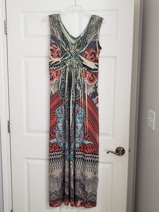 Style & Co. Dresses & Skirts - Style & Co. Sage Green and Black Printed Maxi Dress